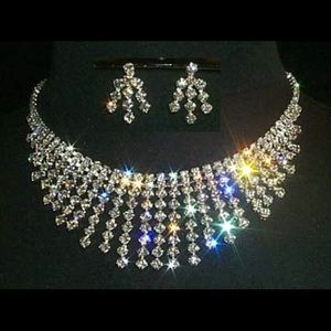 Exquisite Graduated Spray Necklace and Earrings